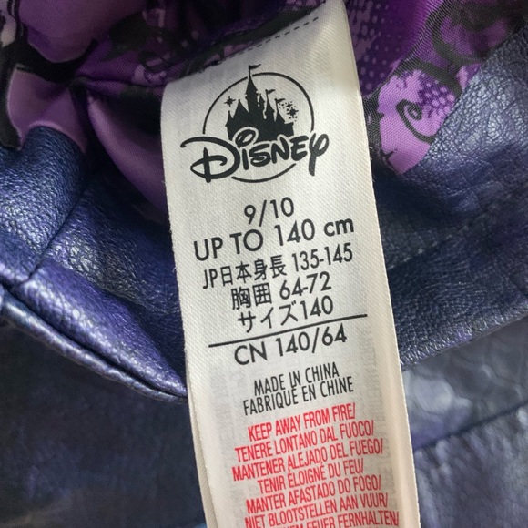 Disney Descendants 3 Girl's Mal Faux Leather Moto Jacket Halloween Costume - Picture 10 of 11